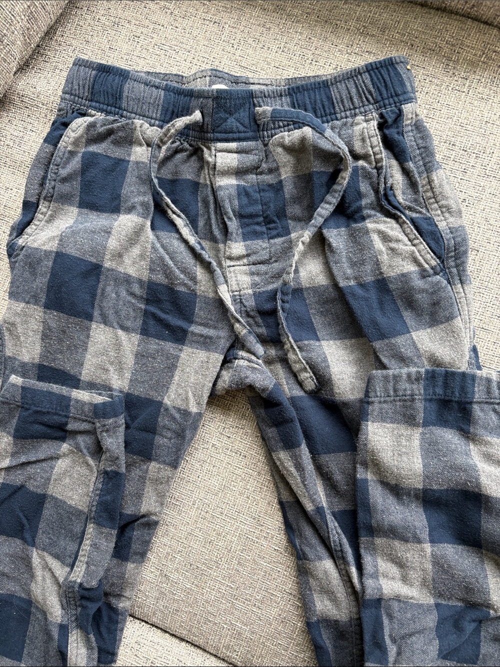 J.Crew Men’sNavy and Gray Plaid Lounge PJs